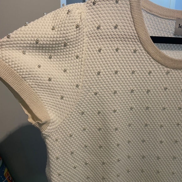 Leo & Ugo Paris Pearl-Embellished Knit Top - Picture 4 of 5